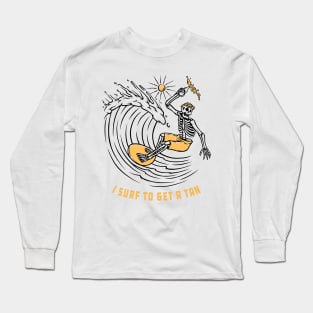 surf to get a tan for halloween Long Sleeve T-Shirt